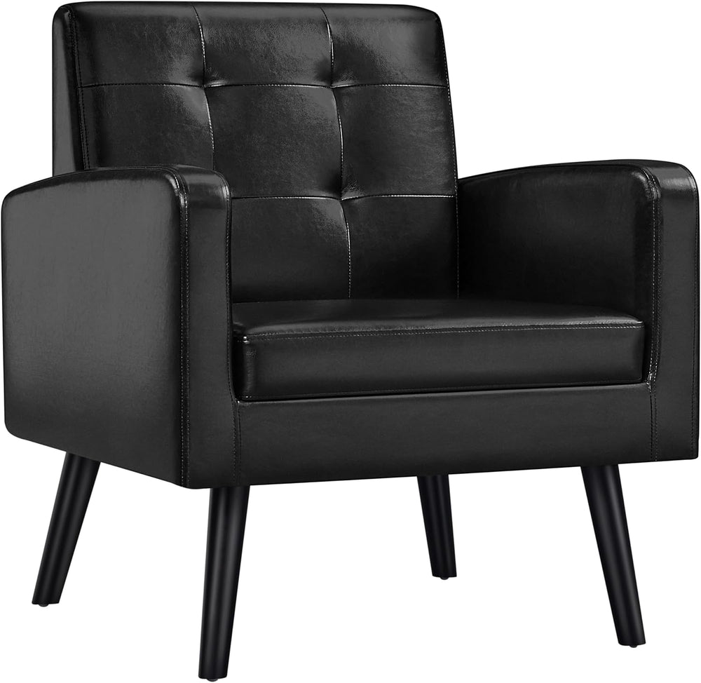 Yaheetech Mid Century Accent Chair Living Room Chair Retro Black