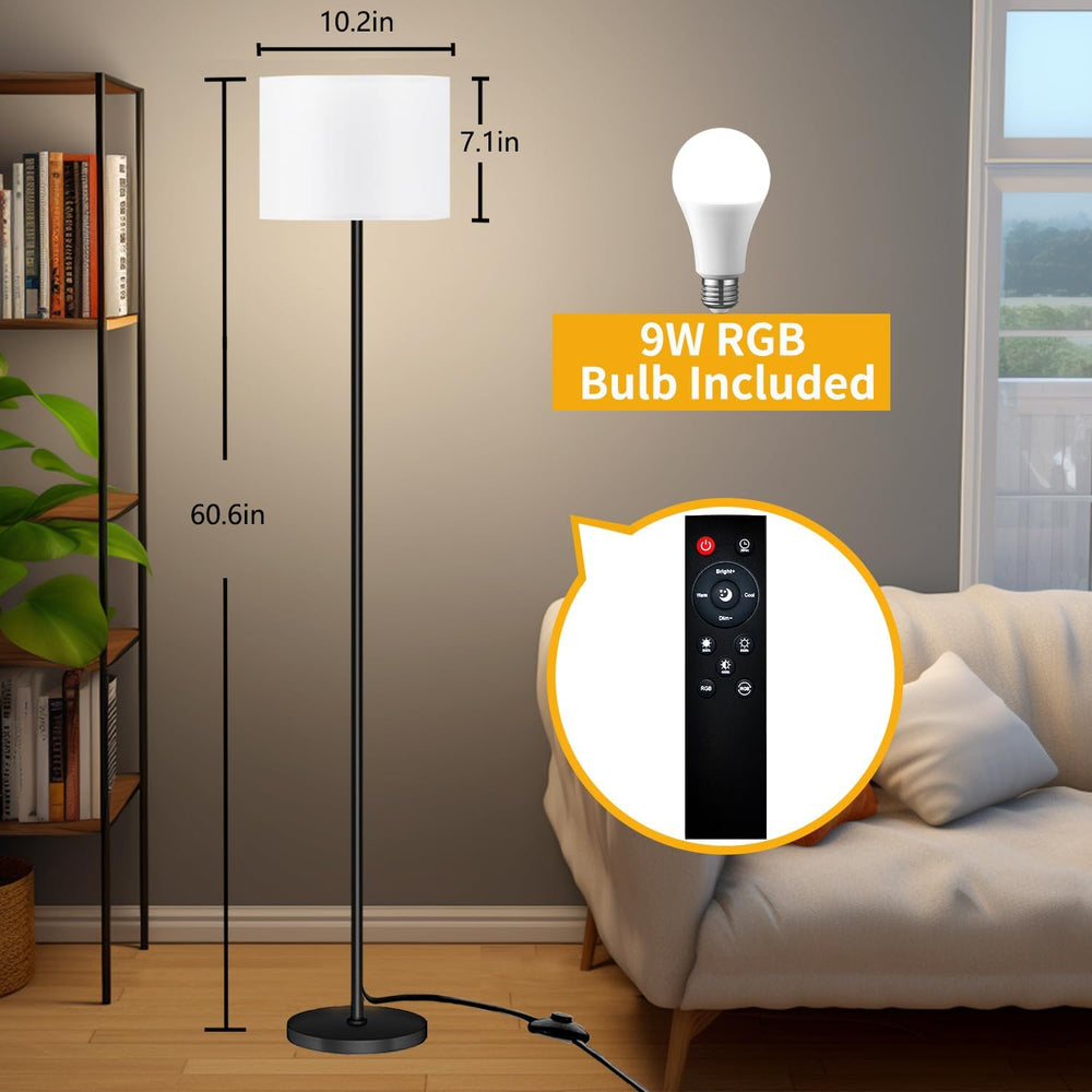 Qaubauyt Smart LED Floor Lamp with APP Control & RGB Colors - Dimmable St...