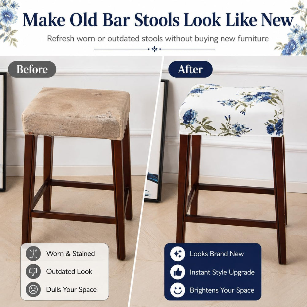 NILUOH Waterproof Bar Stool Covers Rectangle, 4 Pack