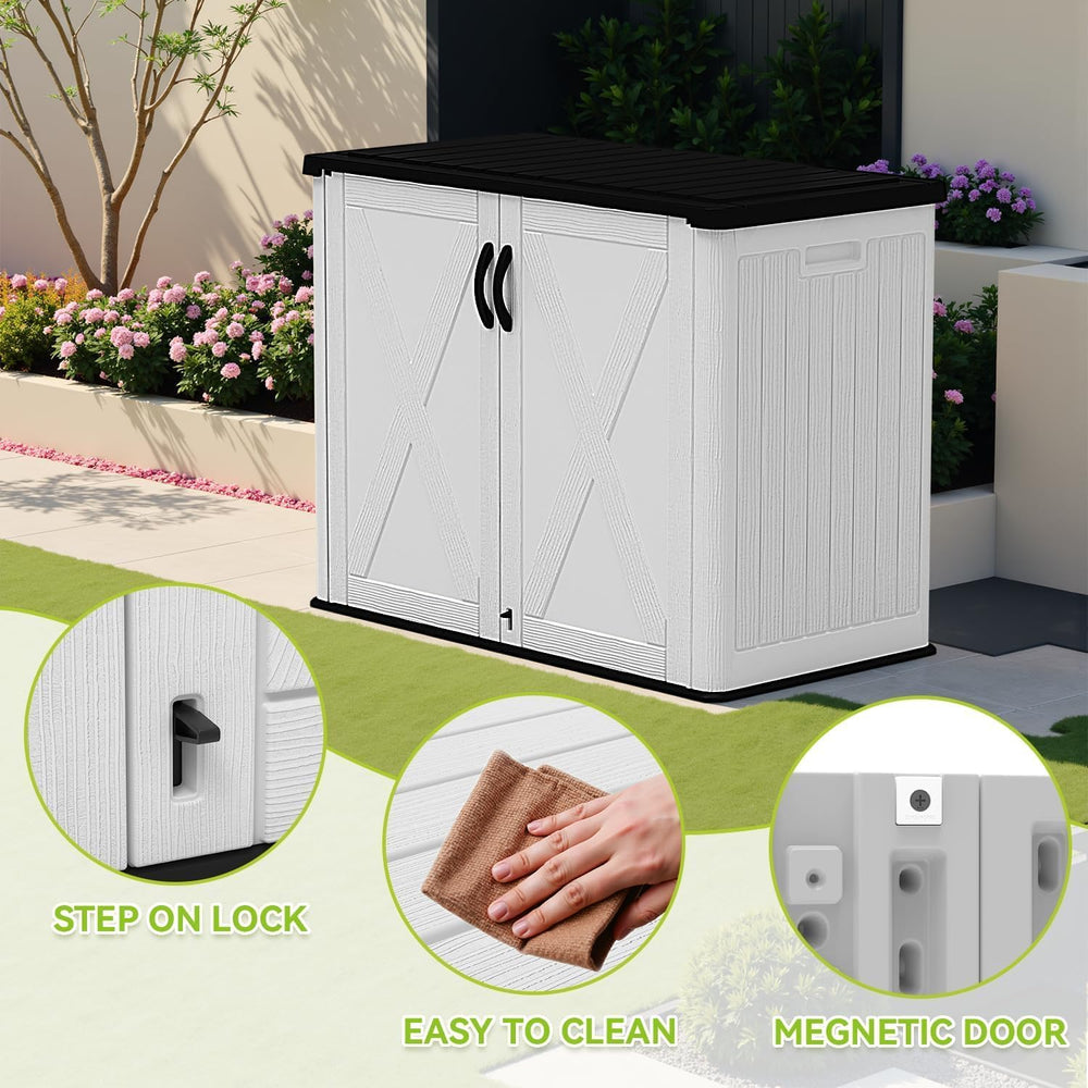 Devoko 26 Cu Ft Resin Outdoor Storage Cabinet, White