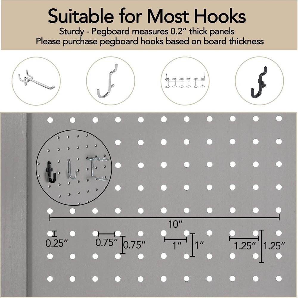 Wnutrees 4 Panel Pegboard Display,5 Ft Folding Privacy Screen Room Divider