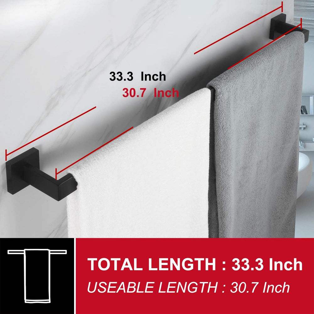 KOKOSIRI 32-Inch Single Towel Bar, Bathroom Kitchen Towel Holder, Wall Mounte...