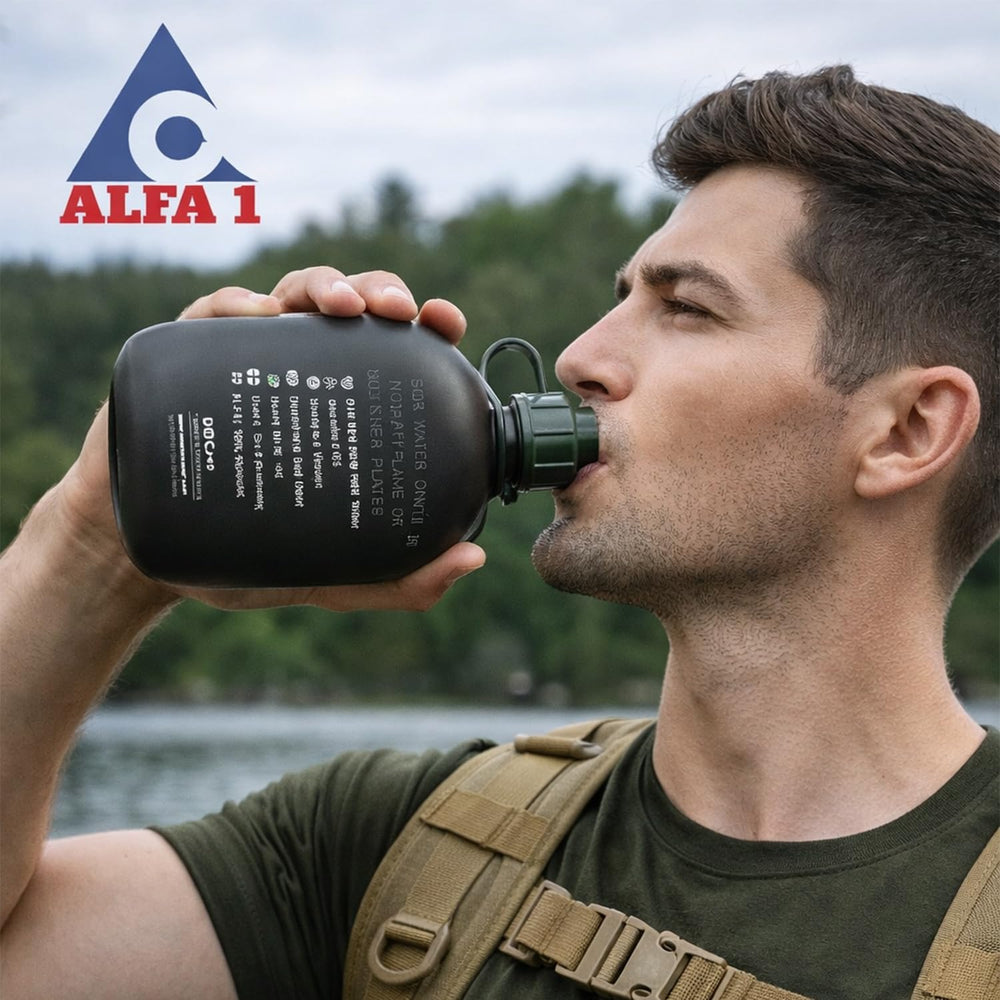 ALFA1 OD GI Military Water Filter Canteen w/Cap, Filter, & Body