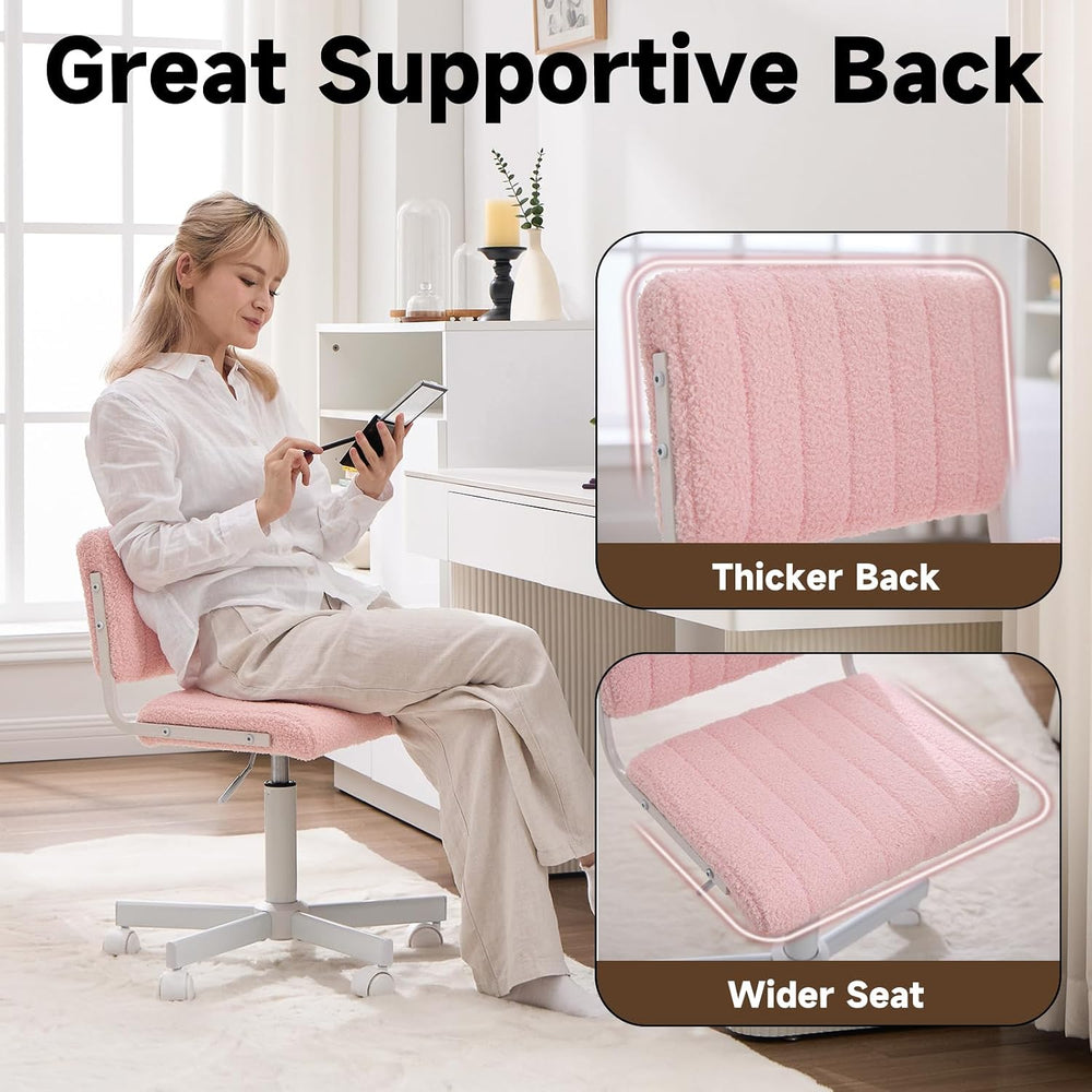 Office Chair Vanity Chair with Wheels | Comfy Desk Chair with Back