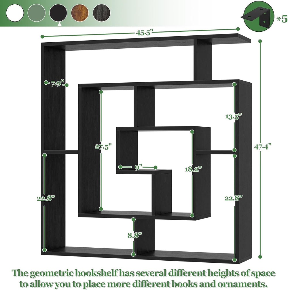 Geometric Wall Mounted Shelf, Freestanding Display Shelves for Collectibles