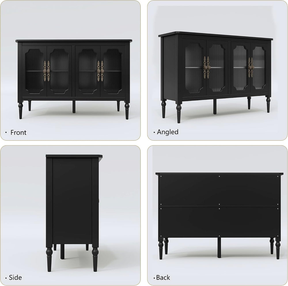 48" Sideboard Buffet Cabinet with Storage, Sideboard Cabinet,Black