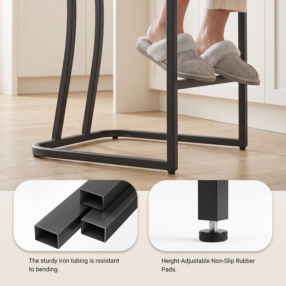 Counter Height Bar Stools Set of 2, 24 Inch Seat Height Bar Chairs for Kitche...
