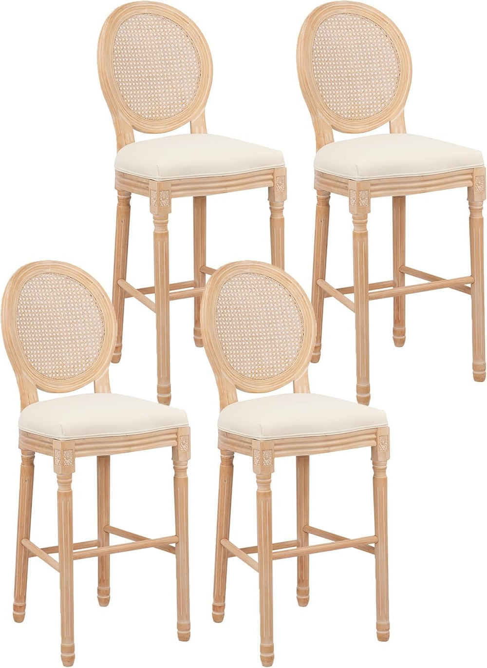 French Country Bar Stools, 30" Farmhouse Counter Height Chairs