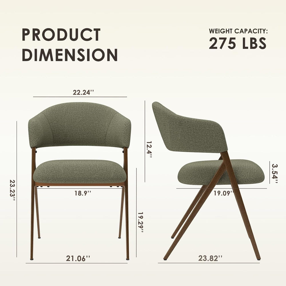 COLAMY Dining Chairs Set of 2, Mid Century Modern Dining Room Kitchen Dinner ...