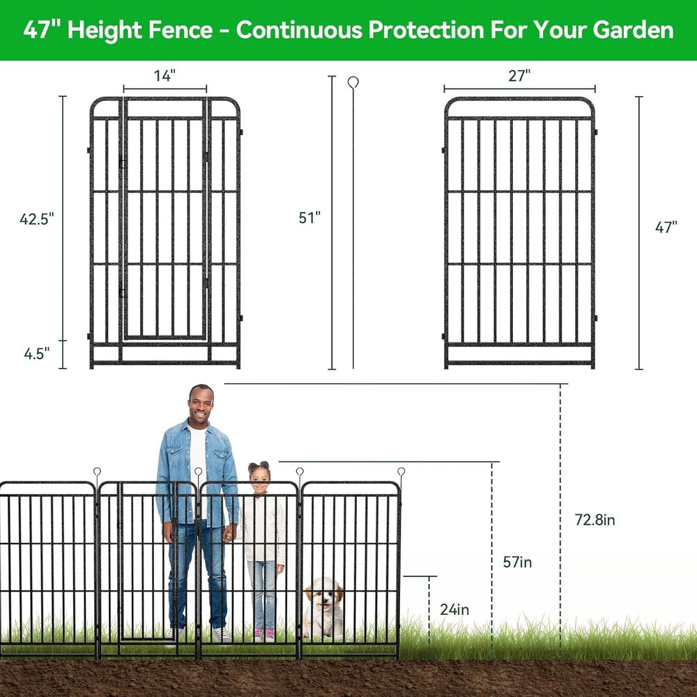 Kfvigoho Garden Fencing 72 ft(L) X 47 in(H) Decorative No Dig Garden Fence fo...