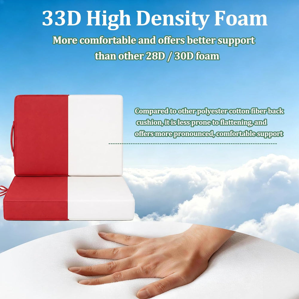 24x24 in Outdoor Foam Deep Seat Cushion Set of 4, Water-Resistant & Fade-...
