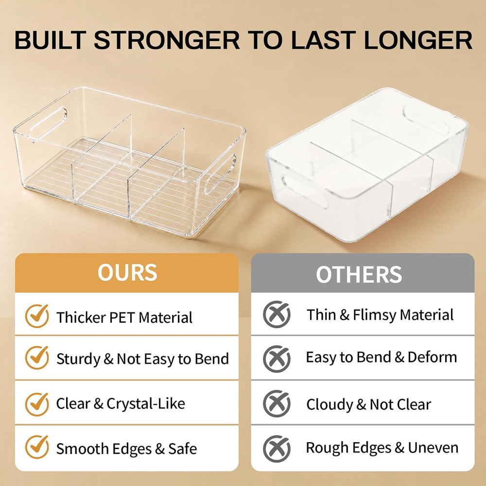 Mpotmiy 6-Pack Pantry Organizers and Storage, Clear Fridge Organizer Bins