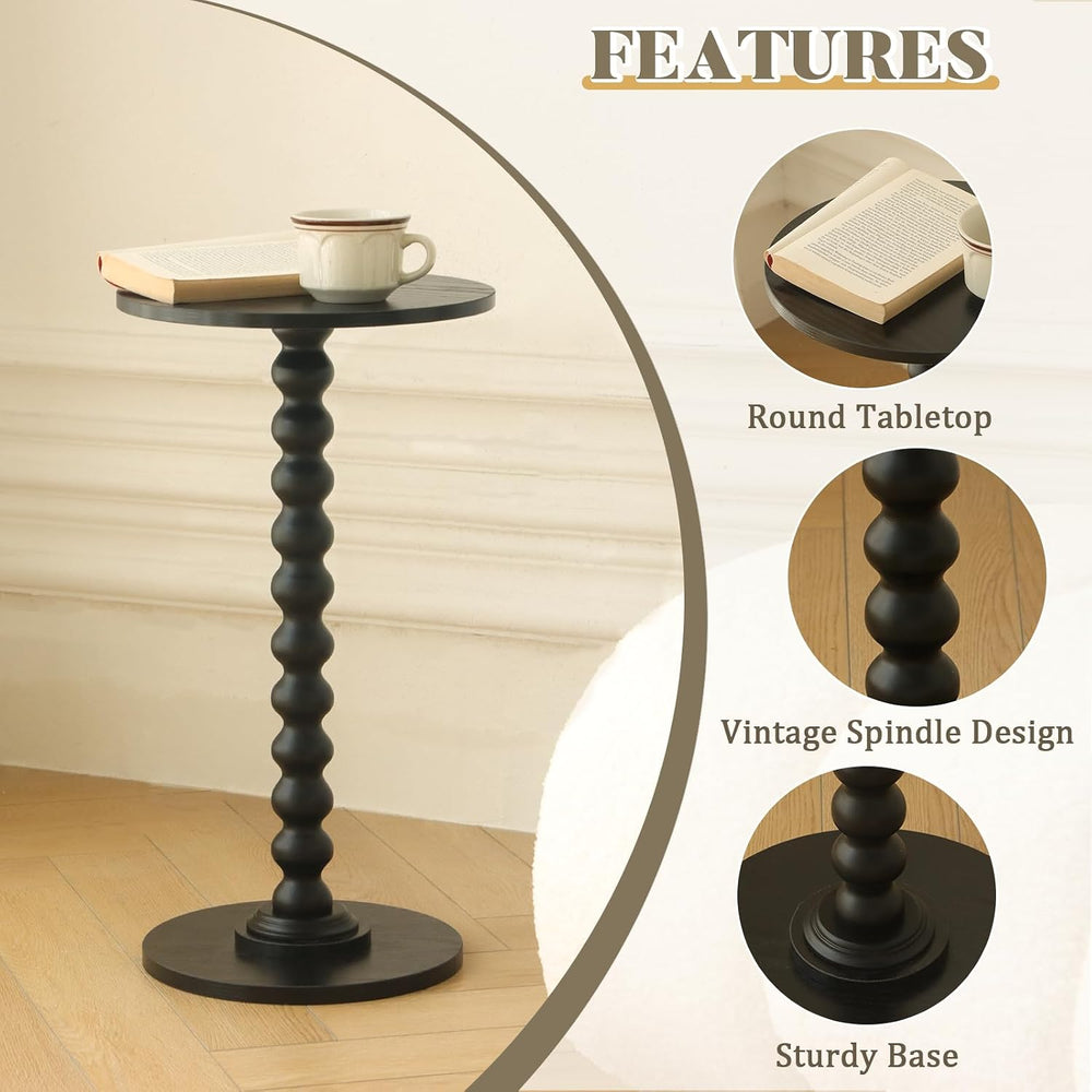 Fultyle Round Side Table, Small Drink Table for Small Spaces, Modern Accent E...