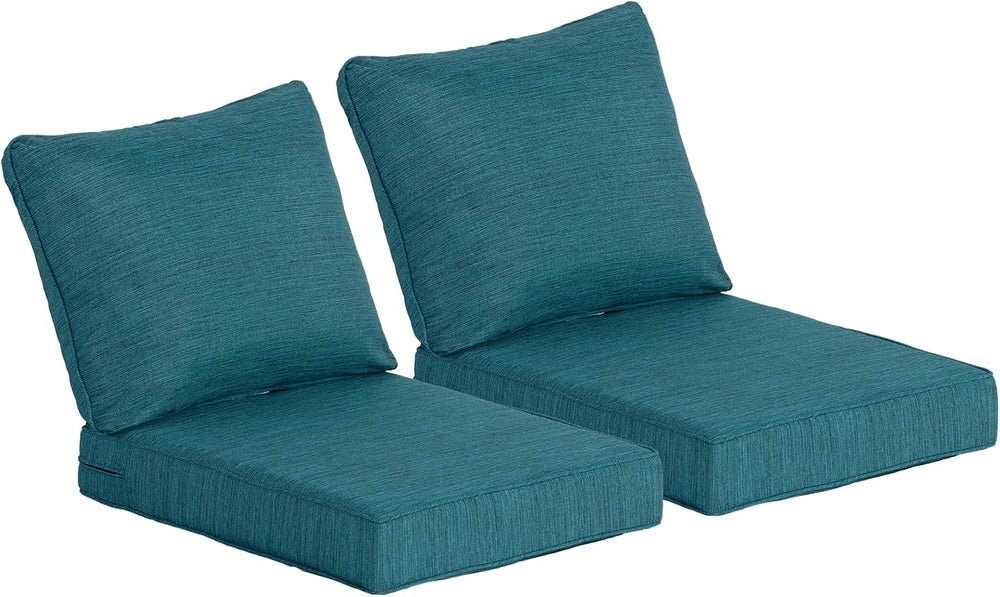 24x27.5 Inch Outdoor Deep Seat Cushions Set of 2,Thick High-Density Foam, Wat...