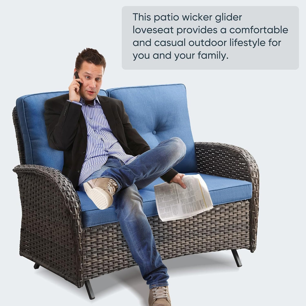 Belord Outdoor Glider Bench Patio Loveseat - 500 Lbs Weight Capacity 2 Seater...