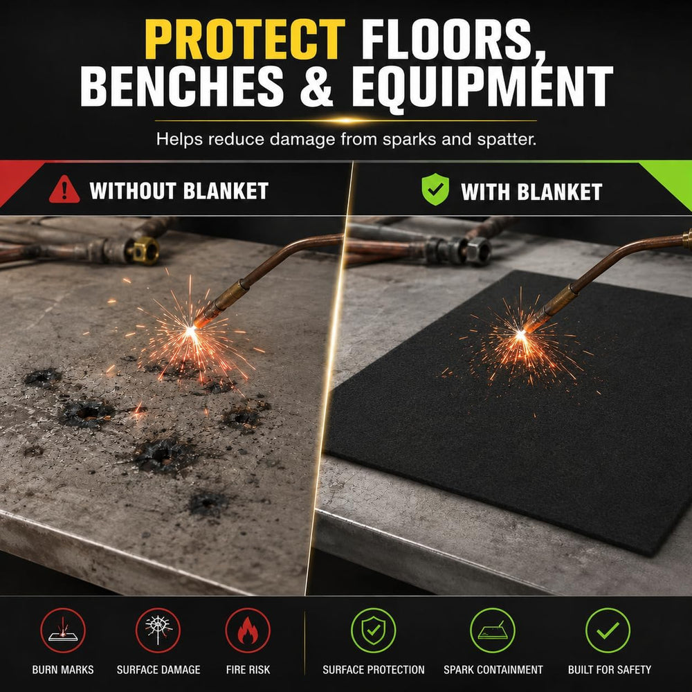 PAWBOSE Carbon Fiber Welding Blanket 20"x36", 5mm Thick Heat Resist...