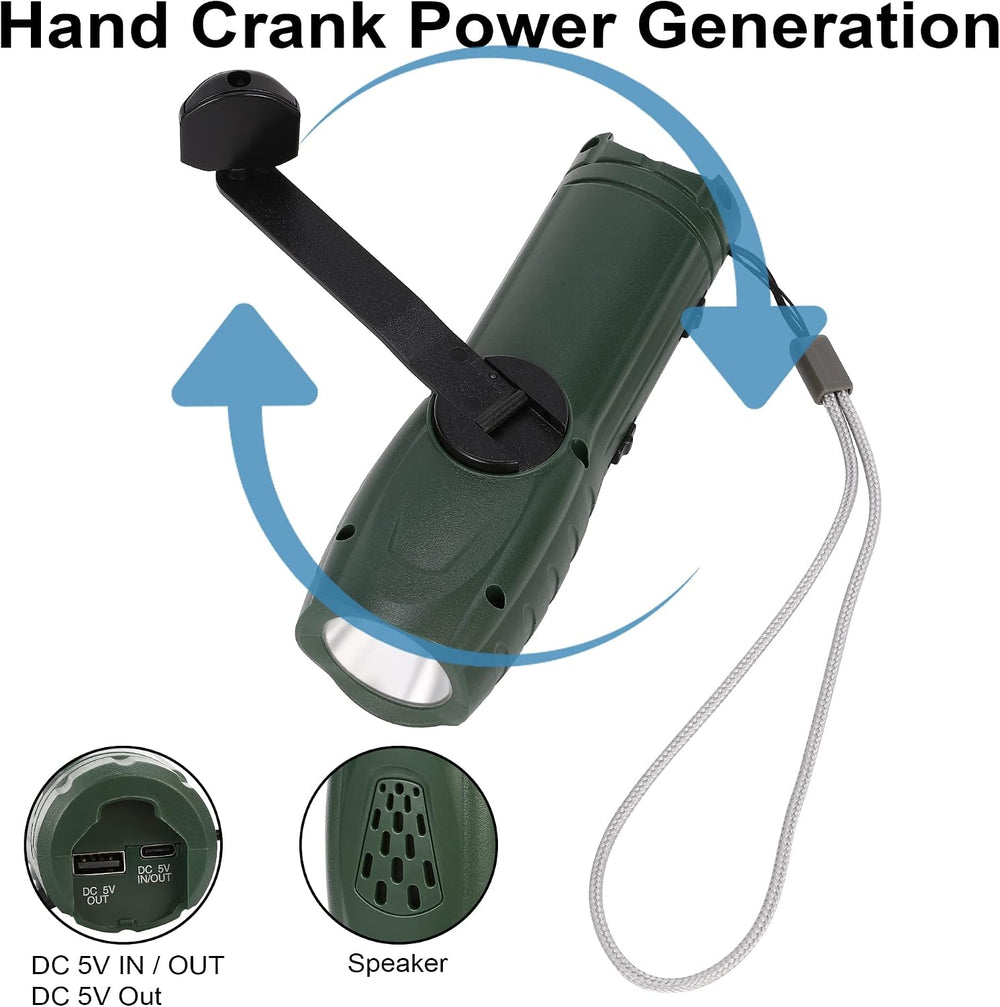 Hand Crank Flashlight with Emergency Radio LED Torch Phone Charger