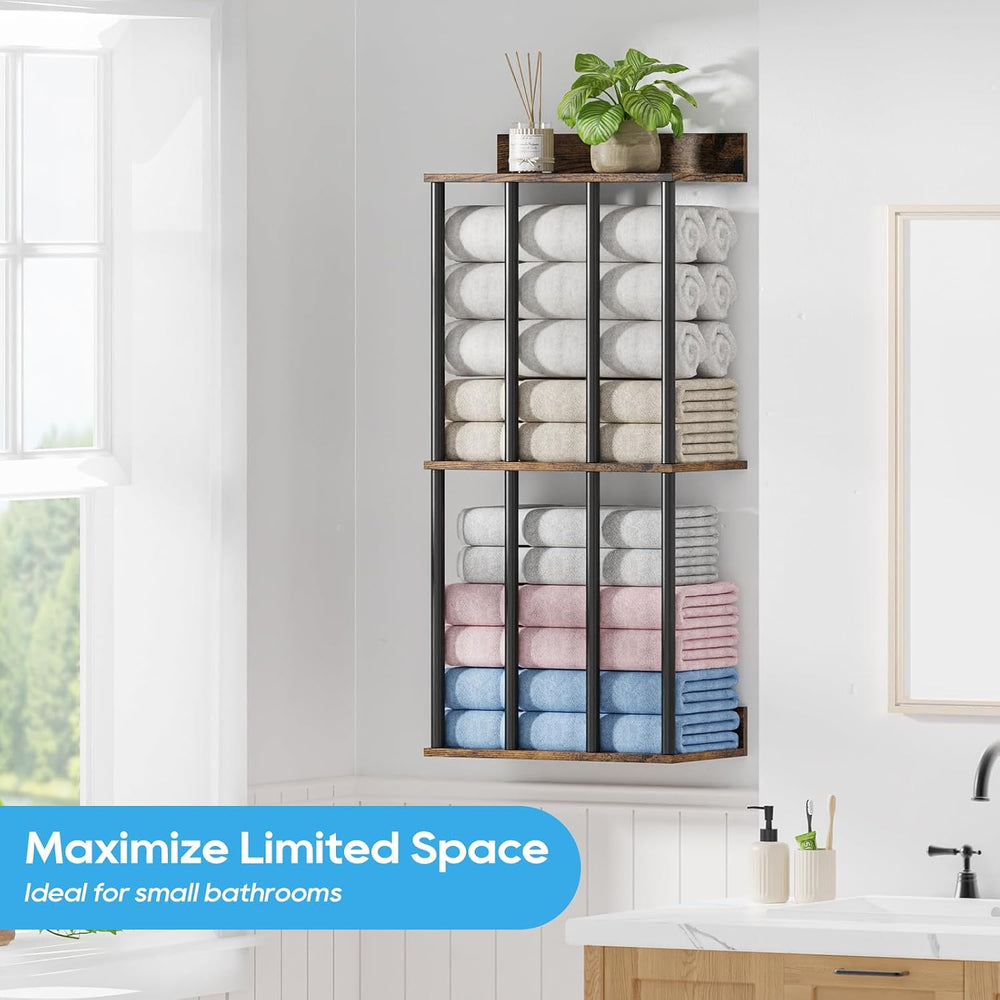 Towel Racks for Bathroom Wall Mounted, Updated 4 Bar Wall Towel Holder