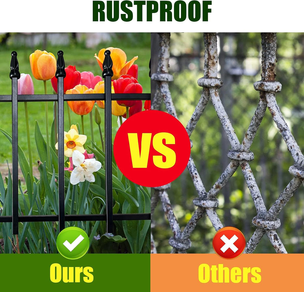 Thealyn 18" H x 22" W Decorative Metal Garden Border Fence, 10 Pane...