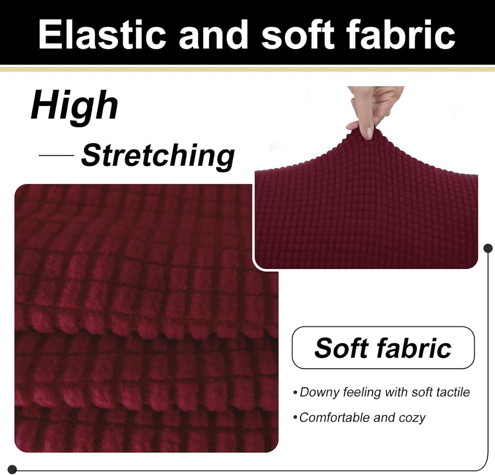 U-NICE HOME 2 Pieces Chair Covers Stretch Chair Slipcover, Burgundy