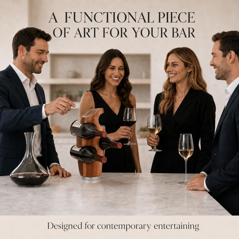 nambe Vie Wine Rack | Countertop Wine Rack 4 Bottle | Wine Bottle Holder for ...
