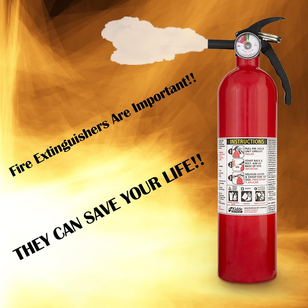 Kidde FA110 Multipurpose Fire Extinguishers 4 Pack - Red, (Rating 1-A:10-B:C)...