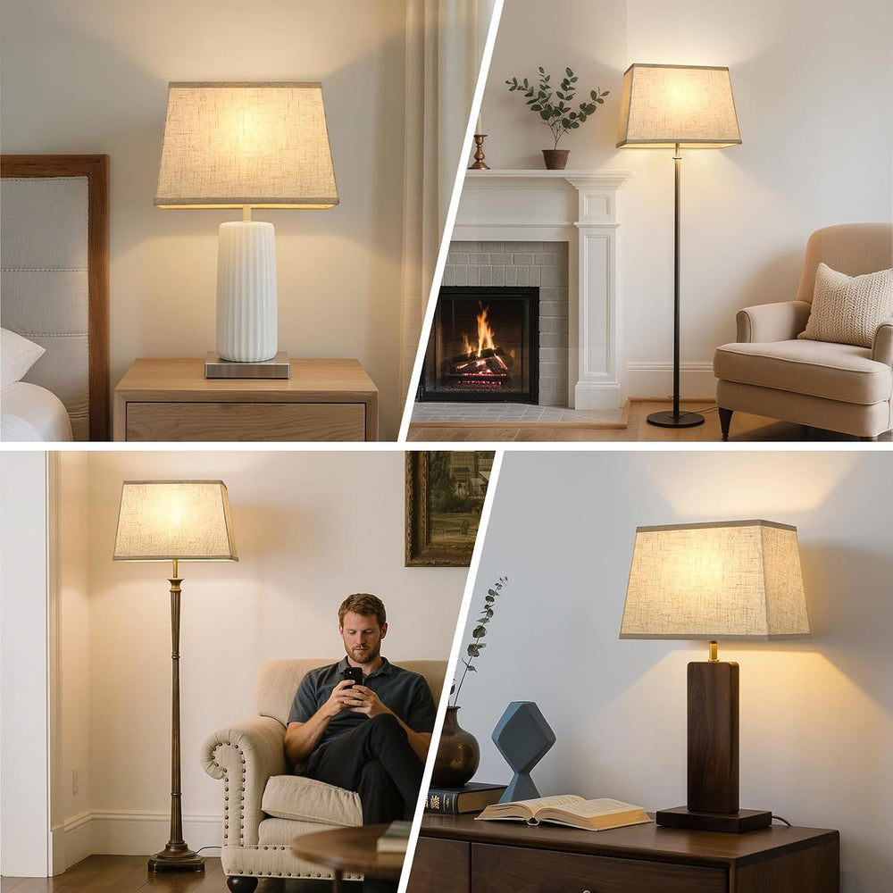 Rectangle Lamp Shades Set of 2, Top 7"x12.5", Bottom 9"x15&quo...