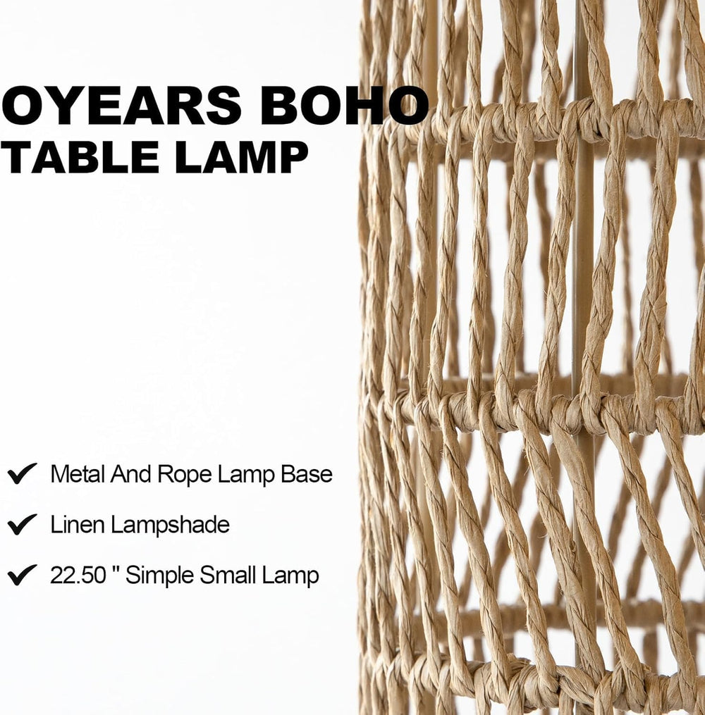 OYEARS 22.5" Boho Table Lamps Set of 2 for Living Room, Bedside Lamp for...