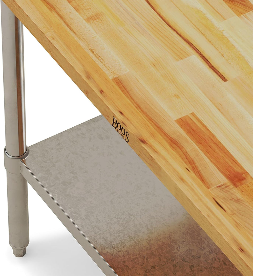 John Boos Maple Wood Top Work Table, 48”x24”x36”, 1.5” Thick Tabletop