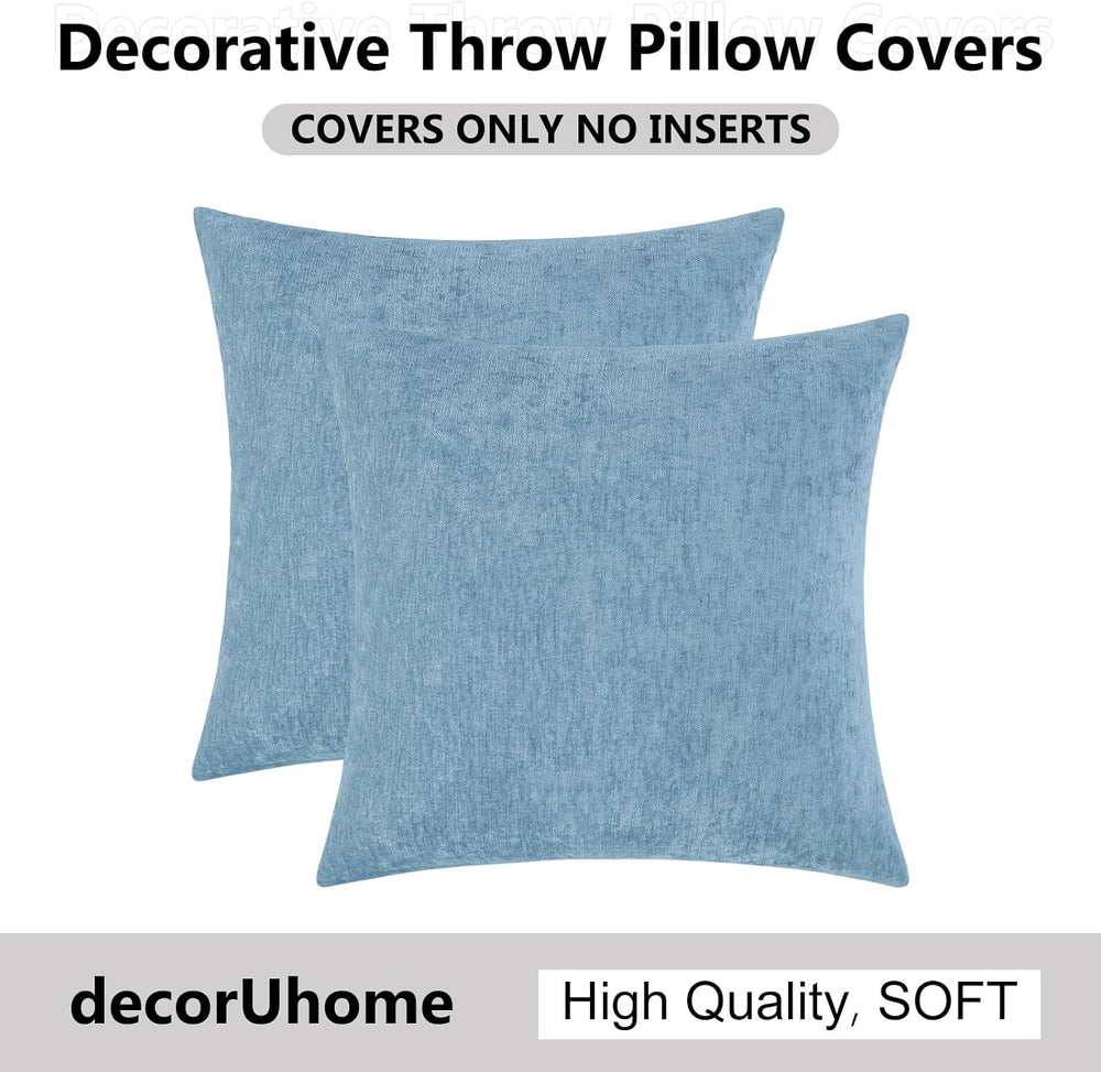 decorUhome Christmas Grey Blue Throw Pillow Covers 26X26 Set of 2