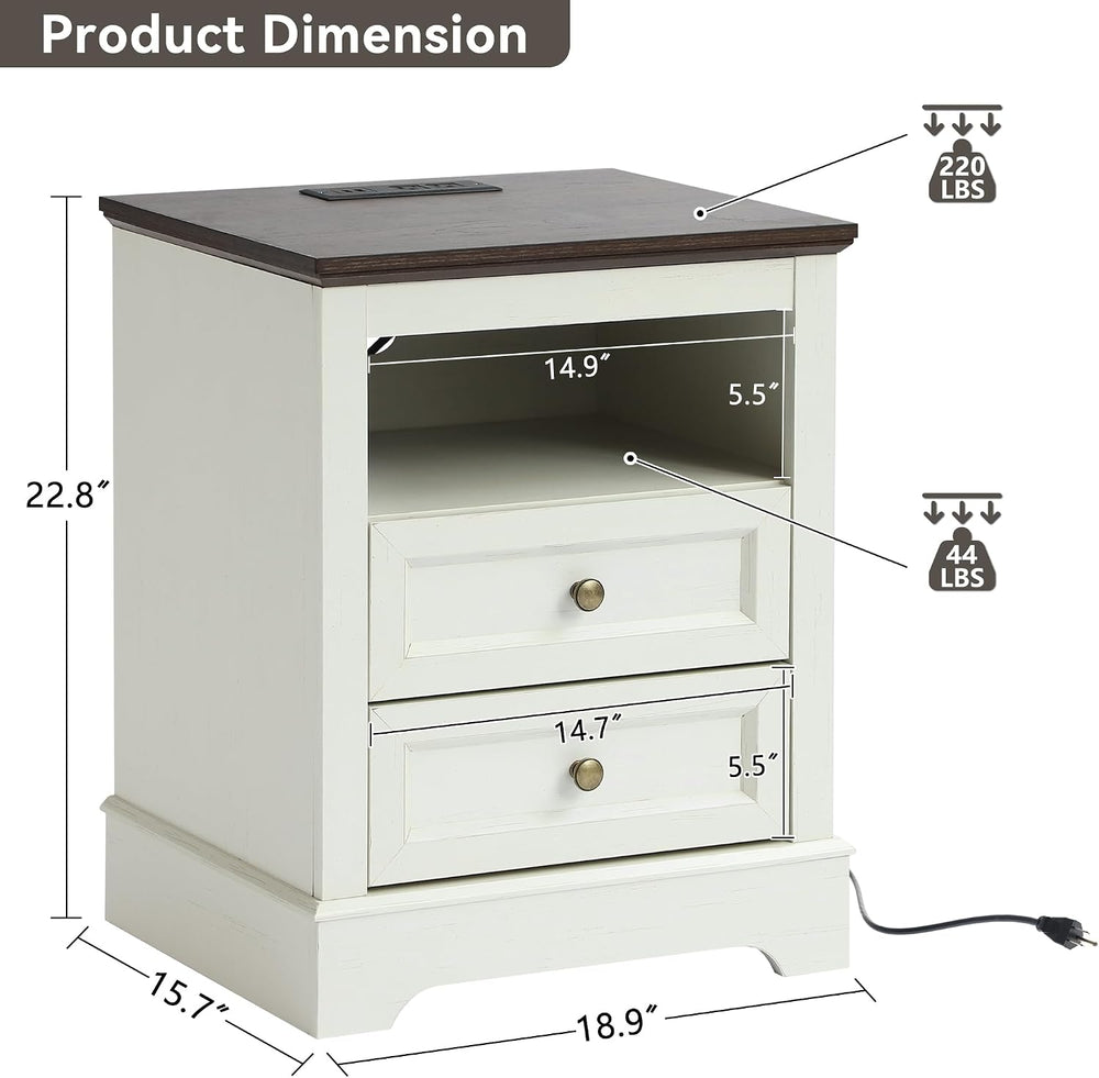 LOUVIXA Farmhouse Bedroom Sets of 4, Including 9 Drawer Dresser, 5 Drawer Dre...