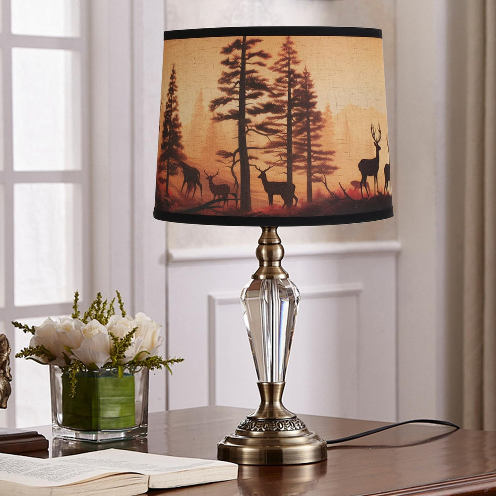 1pack Rustic Deer Printed Drum Lamp Shades for Table & Floor Lamps, 11.4&...