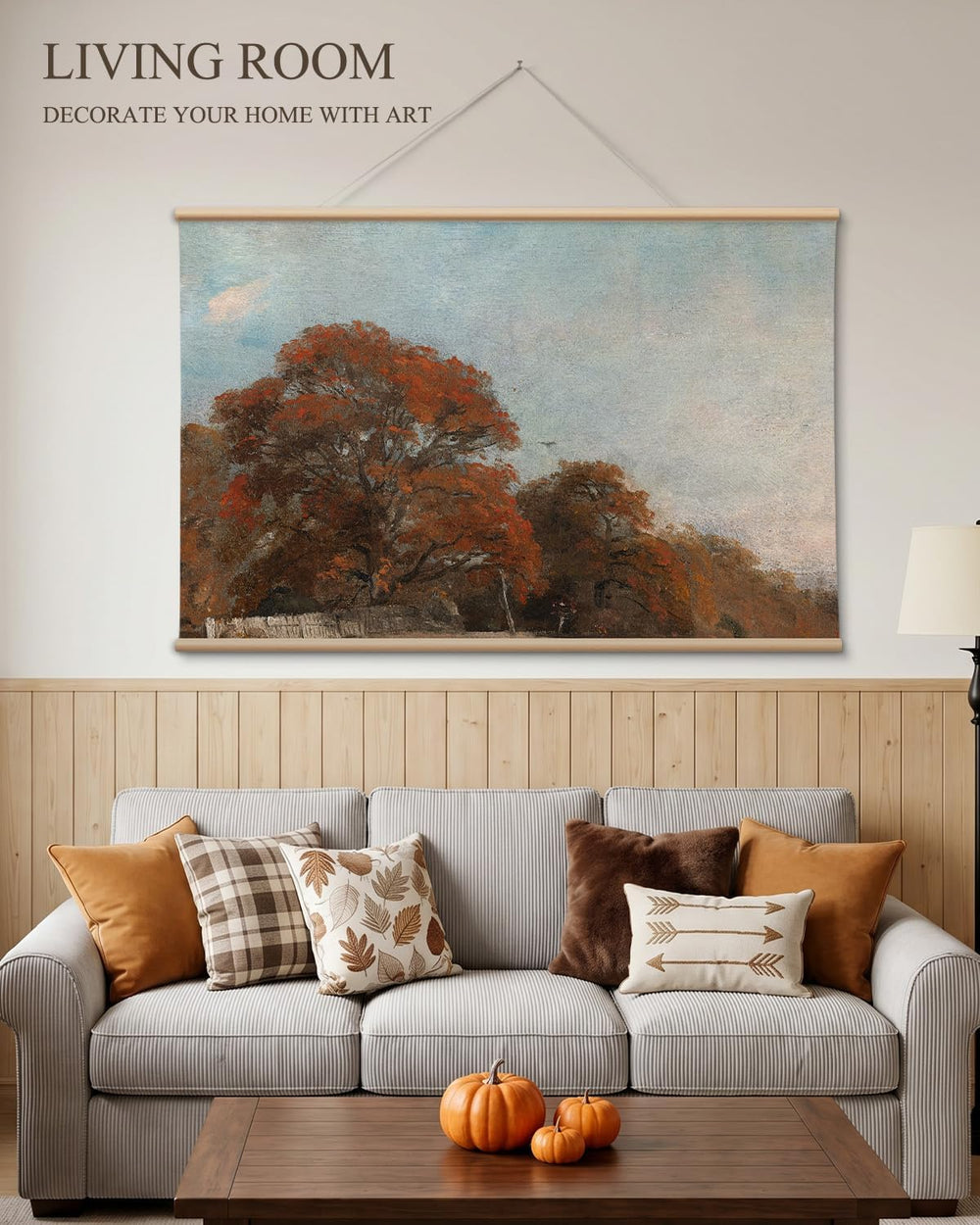 VIYYIEA Extra Large Fall Wall Art, Vintage Landscape Canvas, 36x54