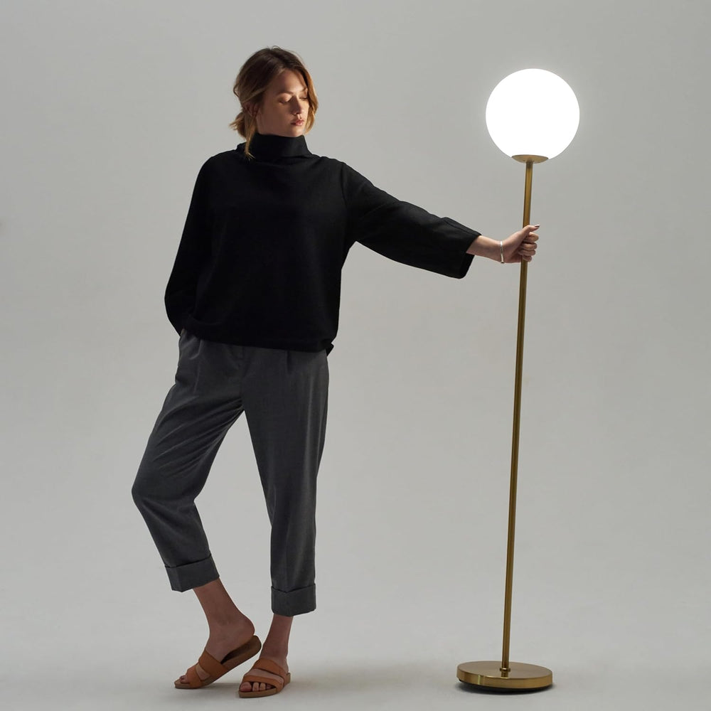 Brightech Luna LED Floor lamp, Modern Lamp for Living Rooms & Offices, Gr...