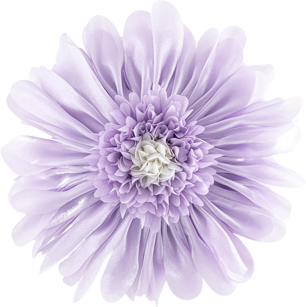 3D Flower Round Decorative Throw Pillow for Bed Couch 14 Inch Lavender