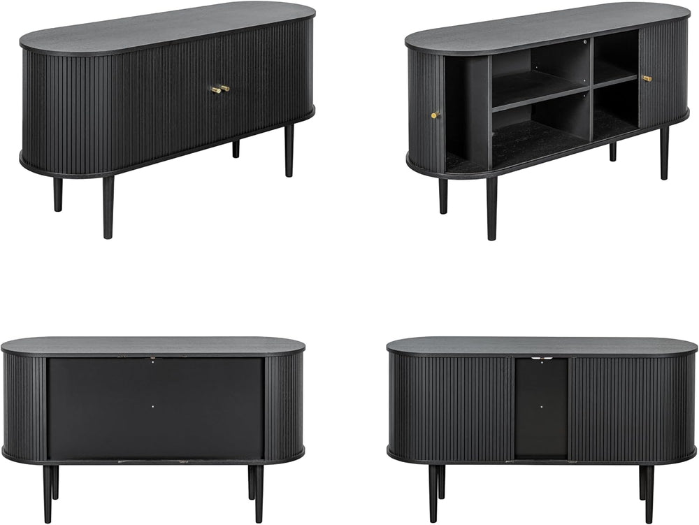 WERMO 55'' Fluted Sideboard Buffet Cabinet with Sliding Doors and Adj...
