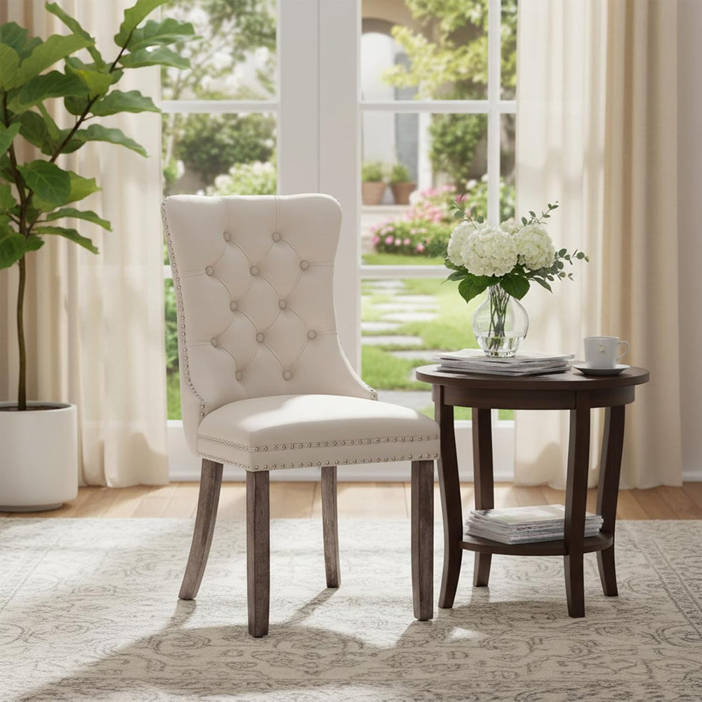 Velvet Dining Chair, Single Beige Dinig Accent Chair