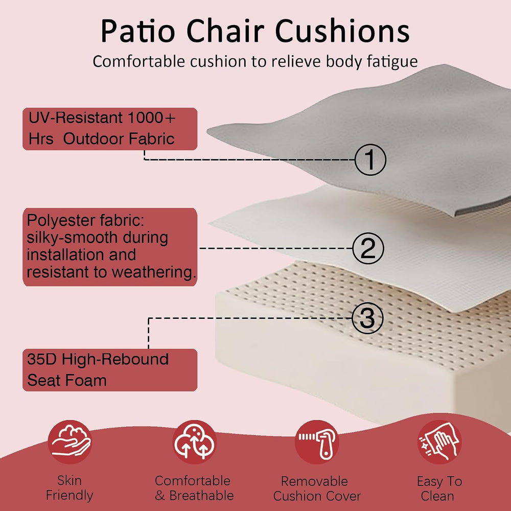 COZYVIDA 22x24 Patio Deep Seat Cushion Set 2-Pack, Chili Red