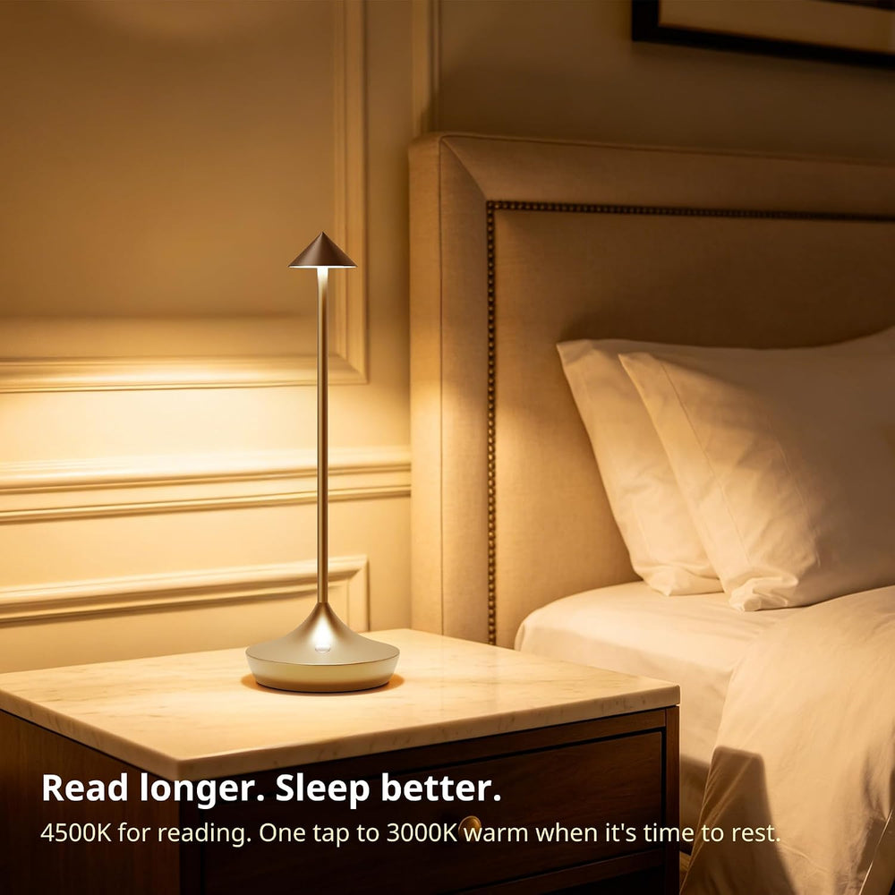 Cordless Rechargeable Table Lamp, Long-Lasting 60-Hr Battery, Dimmable LED