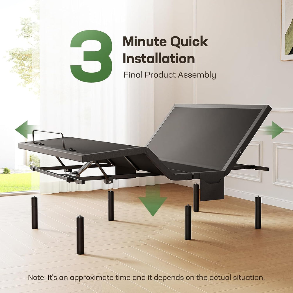 Marsail Queen Adjustable Bed Base Frame, 4 Ports USB A&C Adjustable Bed B...