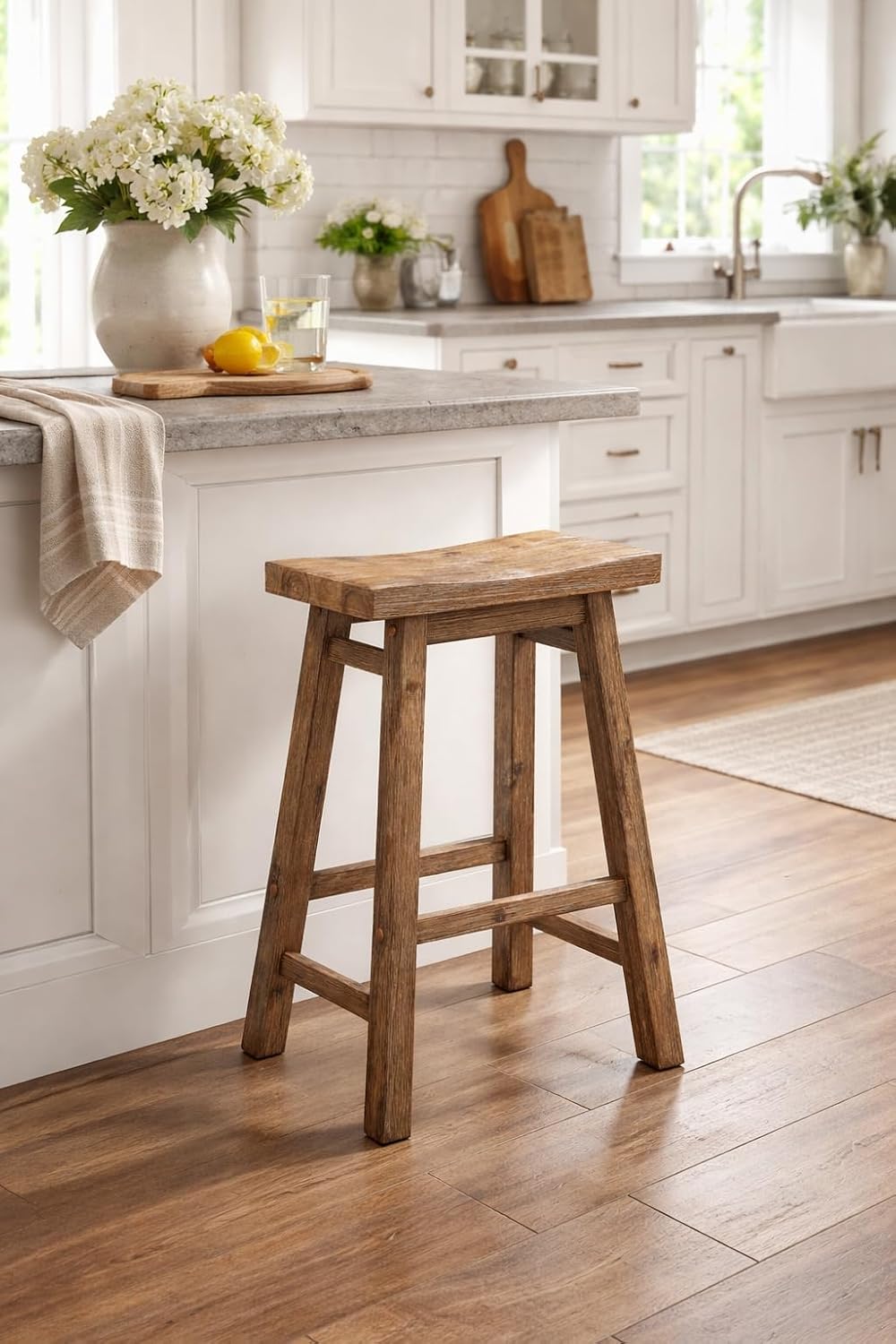 Sonoma Backless Saddle Counter Stool - Weathered Barn