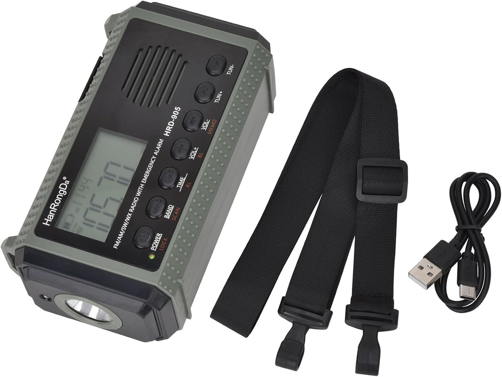 Emergency Radio 10000MAH Weather Radio Solar Hand Crank AM/FM/SW/NOAA Weather...