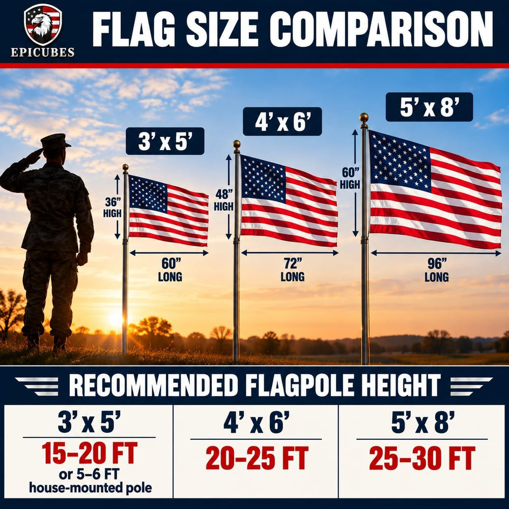 American Flags for Outside 3x5, Made in USA, Heavy Duty 210D Nylon