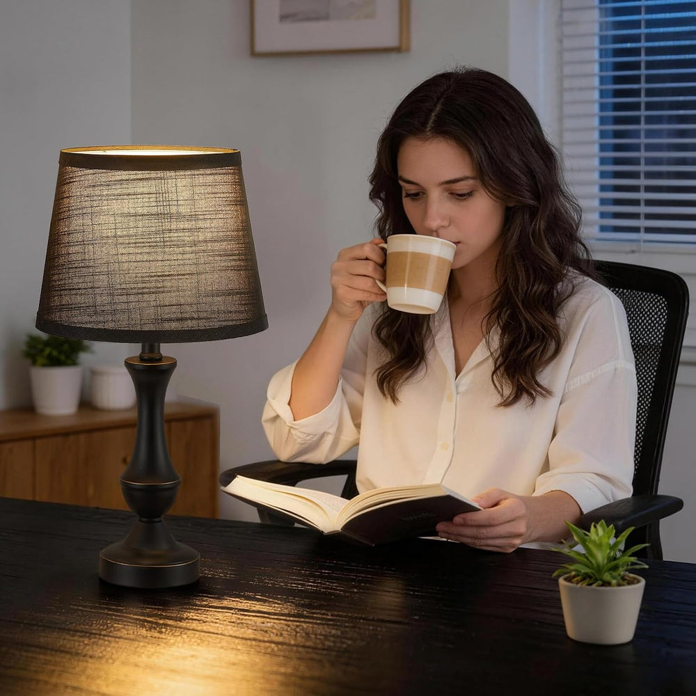 Table Lamp Set of 2, 19" Mordern Bedside Lamps for Living Room & Bed...