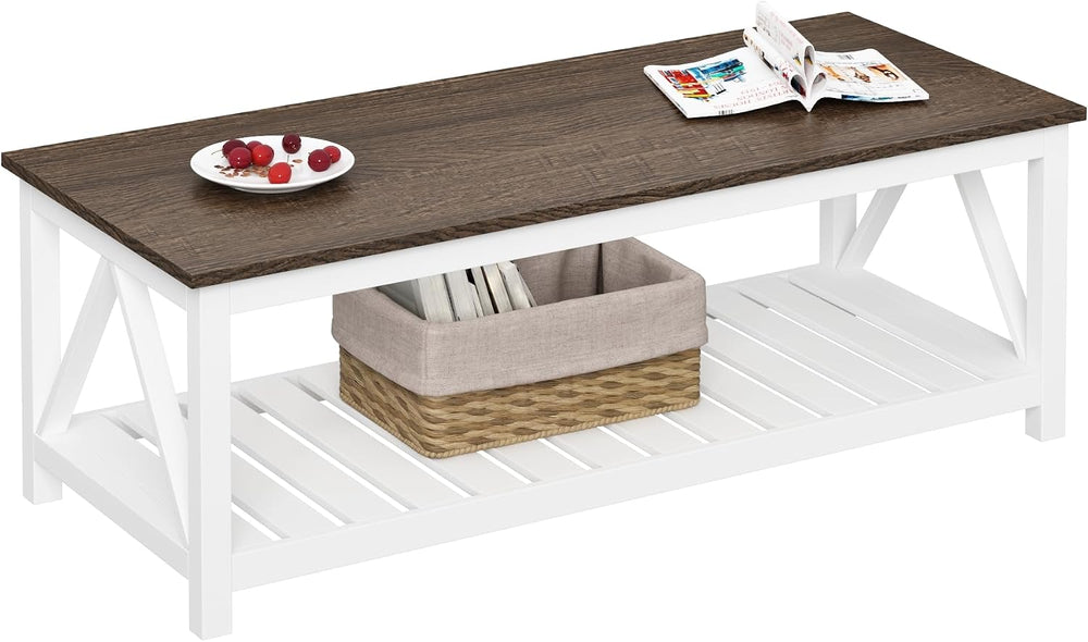ChooChoo 47" Farmhouse Coffee Table with A-Frame Design for Living Room