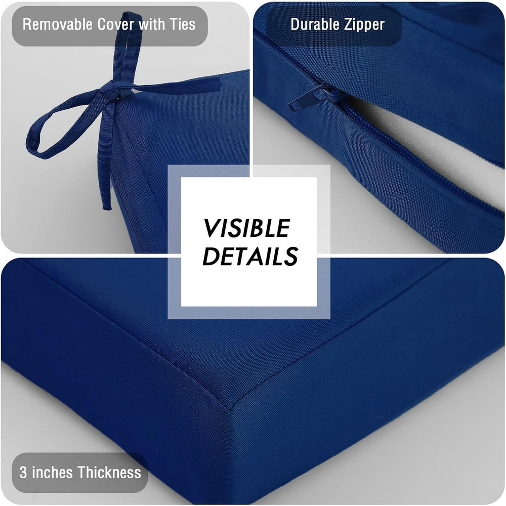 idee-home Outdoor Chair Cushions Set of 4, Waterproof Outdoor Seat Cushions