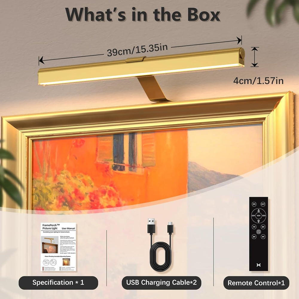 Innovative Insert-Type Picture Light, No-Drill Magnetic Mount