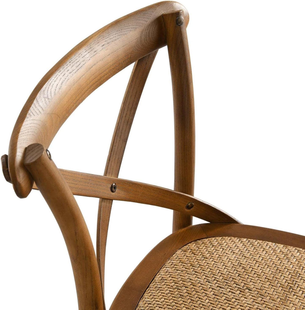 Modway Gear X-Back Wood Bar Stool in Walnut