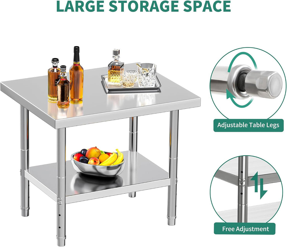 YITAHOME 30" X 24" NSF Stainless Steel Table