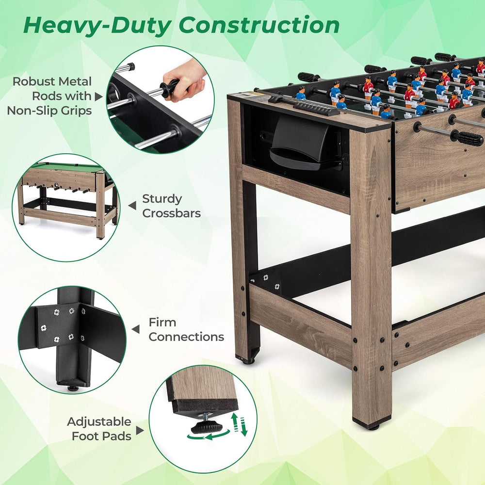 GYMAX 2-in-1 Swivel Multi Game Table, Foosball & Billiard Combo Game Tabl...